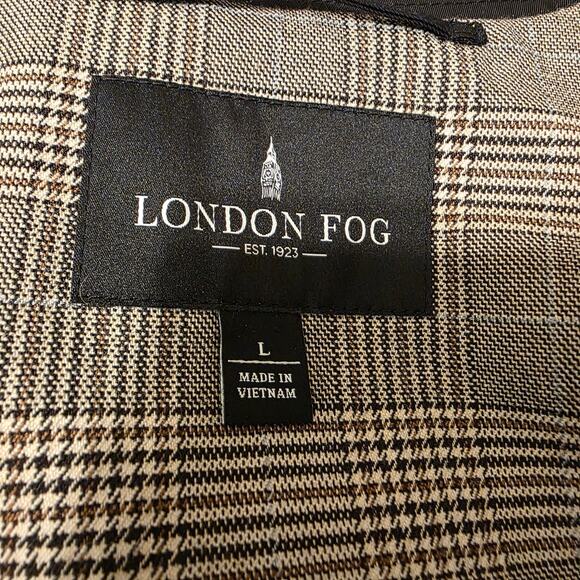 London Fog Double Breasted Hooded Trench Coat Sz Large - Picture 8 of 10